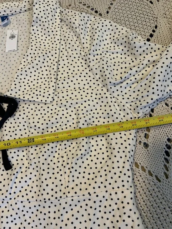 Old Navy Creme de La Creme Tie Neck Polka Dot Dress Sz XL NWT - Picture 8 of 13